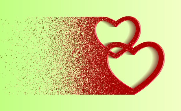 Vector a heart with a dispersion effect vector illustration of dissolved lovers' hearts on valentine's day