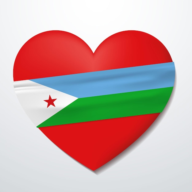 Heart with Djibouti flag