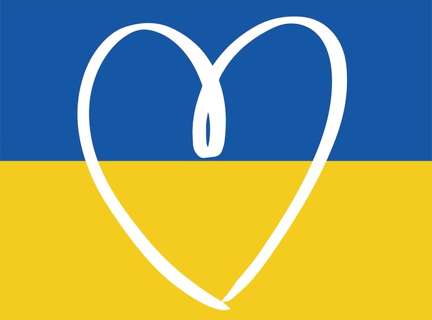 a heart with flag of Ukraine Peace and love to ukraine