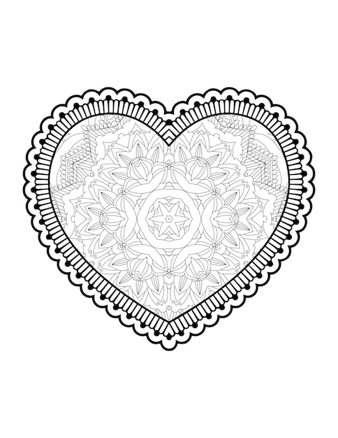 Heart with floral mandala. Heart Mandala.Love.Ornamental heart with mandala.Mehndi flower heart.