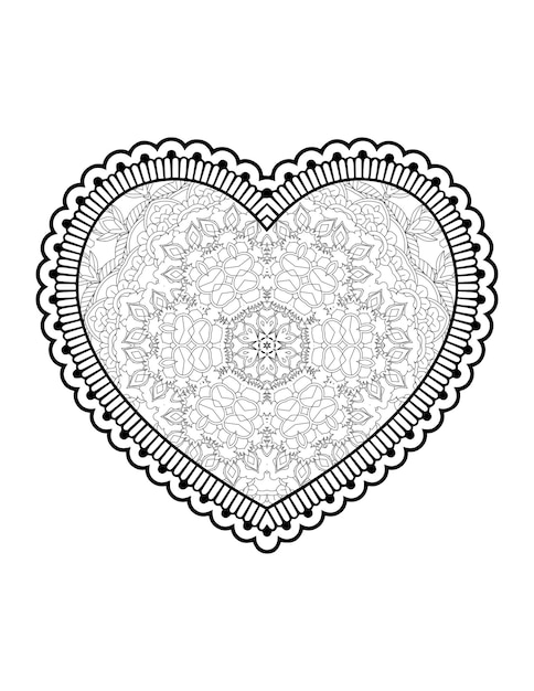 Heart with floral mandala. Heart Mandala.Love.Ornamental heart with mandala.Mehndi flower heart.