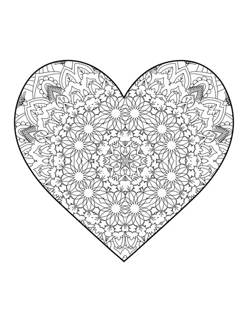 Heart with floral mandala. Heart Mandala.Love.Ornamental heart with mandala.Mehndi flower heart.