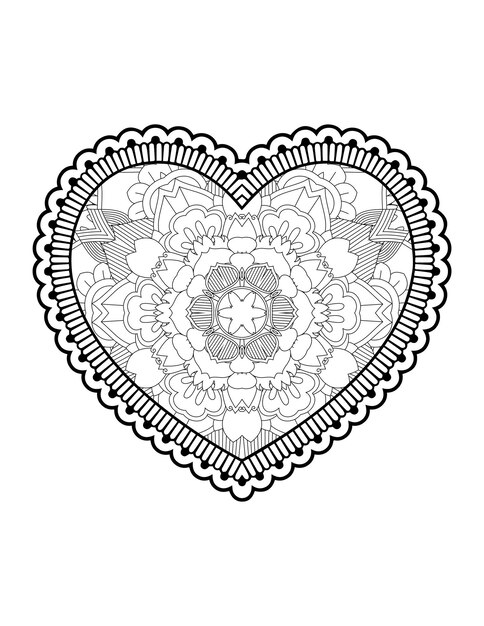 Heart with floral mandala. Heart Mandala.Love.Ornamental heart with mandala.Mehndi flower heart.