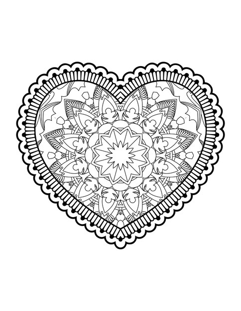 Heart with floral mandala. Heart Mandala.Love.Ornamental heart with mandala.Mehndi flower heart.