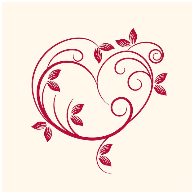 Vector a heart with a floral pattern on it