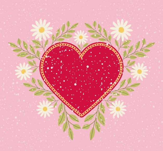 Heart with flowers