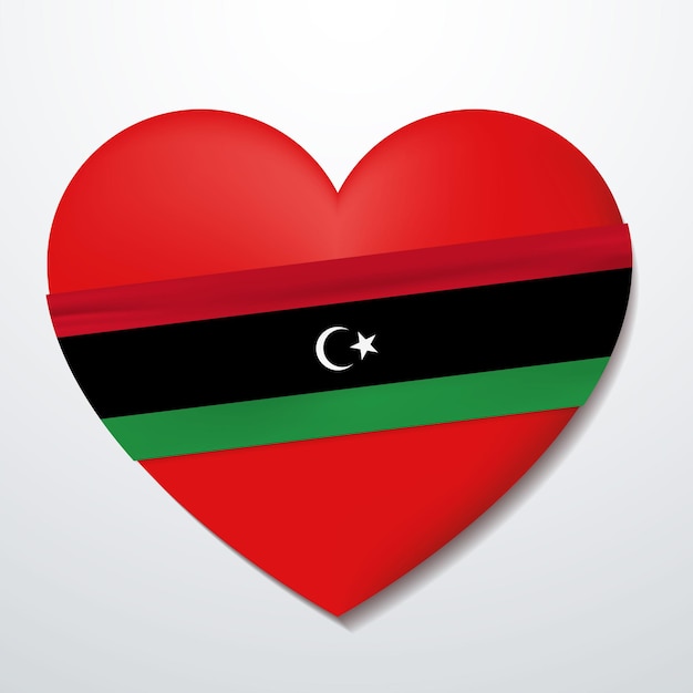 Heart with libya flag