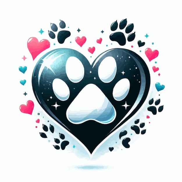 Heart with paw prints Design for pet lovers