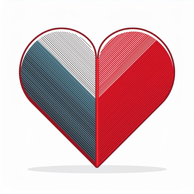 Vector a heart with a red and blue stripe that says quot love quot