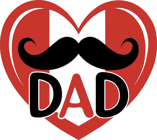 a heart with a red heart that says  dad