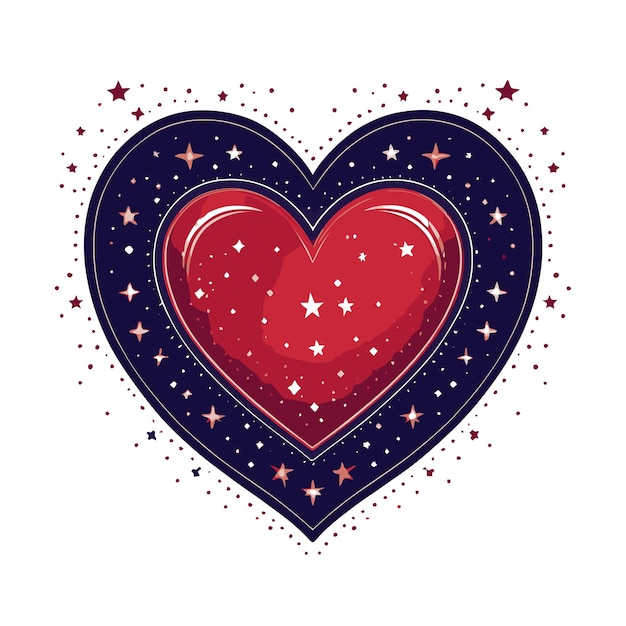 Vector a heart with the stars and the words quot i love you quot on it