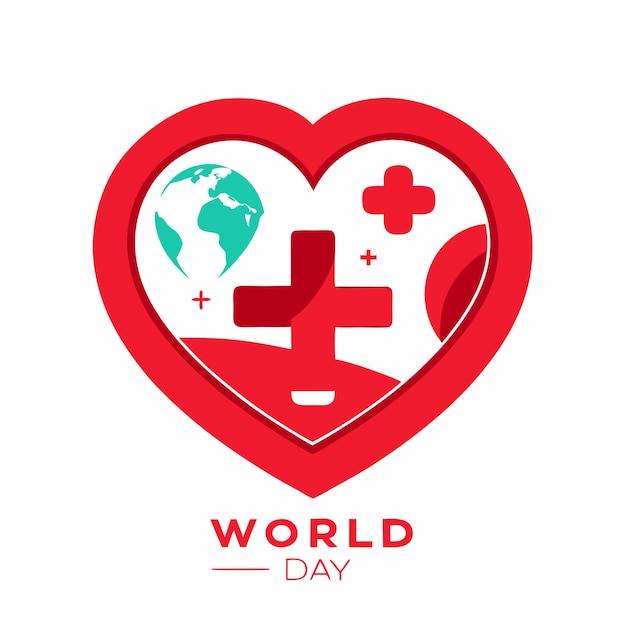 Vector a heart with a world day written on it