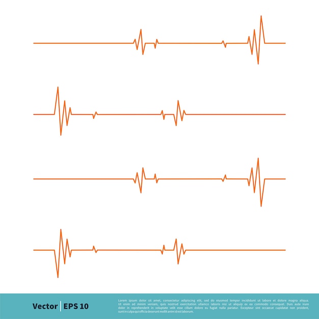 Heartbeat Cardiogram Icon Vector Logo Template Illustration Design Vector EPS 10