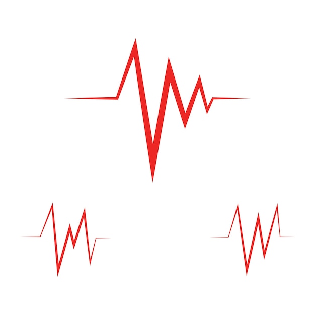 Heartbeat Cardiogram Icon Vector Logo