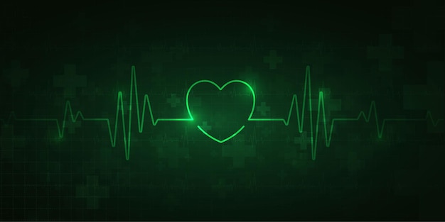 Heartbeat health care and science icon medical innovation concept background vector design.