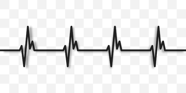 Heartbeat icon Heart pulse on transparent background Heart rhythm sign Vector illustration