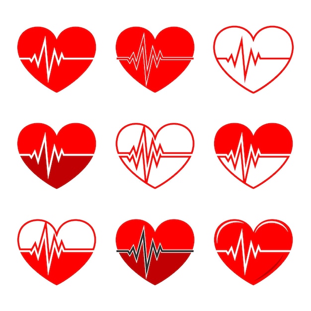 Heartbeat icon vector