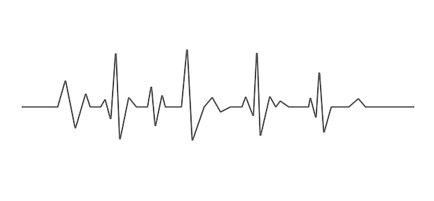 Heartbeat Line in Heart on white background Heartbeat icon Vector illustration