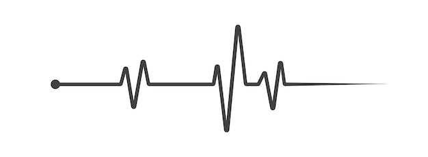 Heartbeat Line on white background Pulse Rate Heart line icon Vector illustration