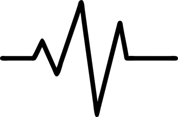 Heartbeat Line on white background Pulse Rate Heart line icon Vector illustration