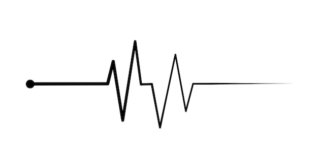 Heartbeat line on white background Pulse Rate Vector illustration