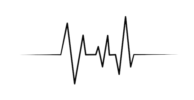 Heartbeat line on white background Pulse Rate Vector illustration