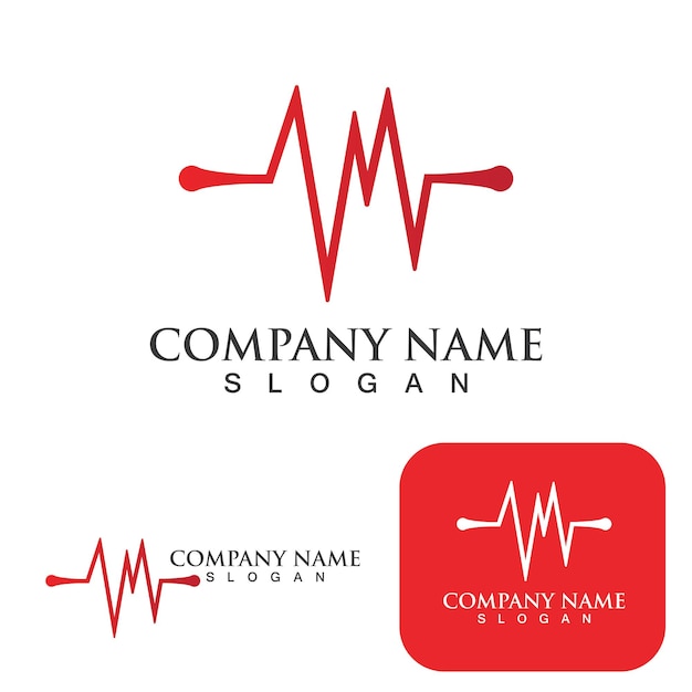 Heartbeat logo and symbol template design element