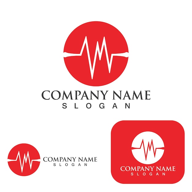 Heartbeat logo and symbol template design element