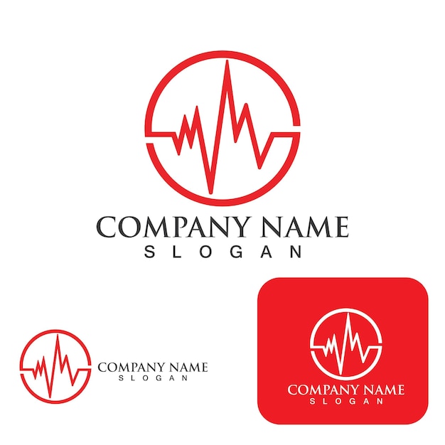 Heartbeat logo and symbol template design element