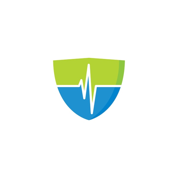 Heartbeat shield icon vector illustration design