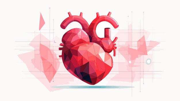 Vector heartbeats graph illustration with human heart medical concept