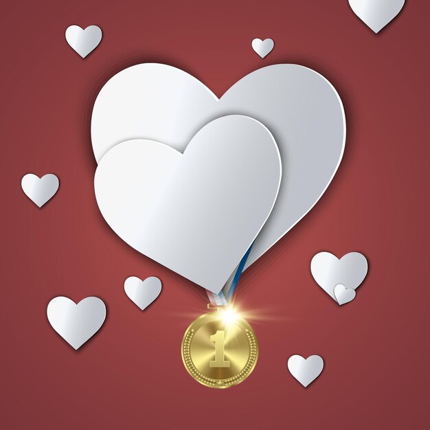 Vector hearts are isolated on a white, transparent background.