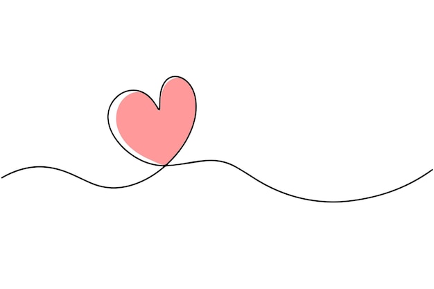 Hearts Continuous Line Drawing Trendy Minimalist Illustration One Line Abstract Drawing