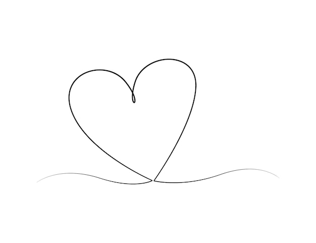 Hearts continuous one line drawing of friendship and love concept vector illustration