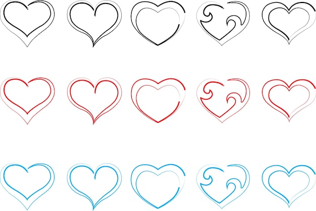 Hearts icon vector bundle collection Love symbol vector Heart vector icon Valentines Day sign l