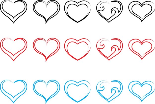 Hearts icon vector bundle collection Love symbol vector Heart vector icon Valentines Day sign l