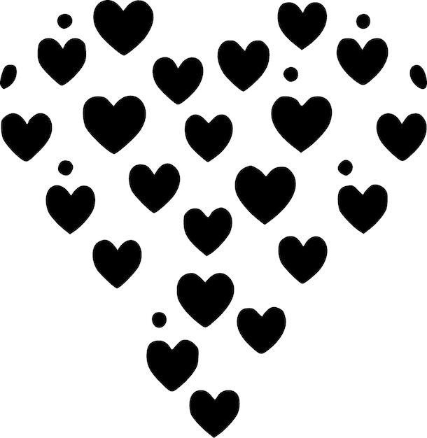 Hearts Minimalist and Simple Silhouette Vector illustration