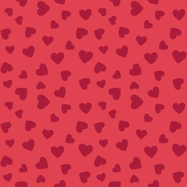 Hearts vector flat seamless pattern Valentines background