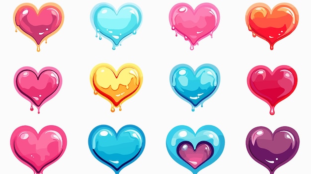 hearts with the colors of the hearts