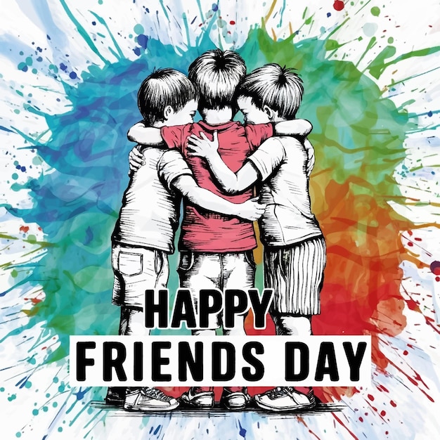 A heartwarming vector illustration for Happy Friendship Day celebrating the special bond of friend