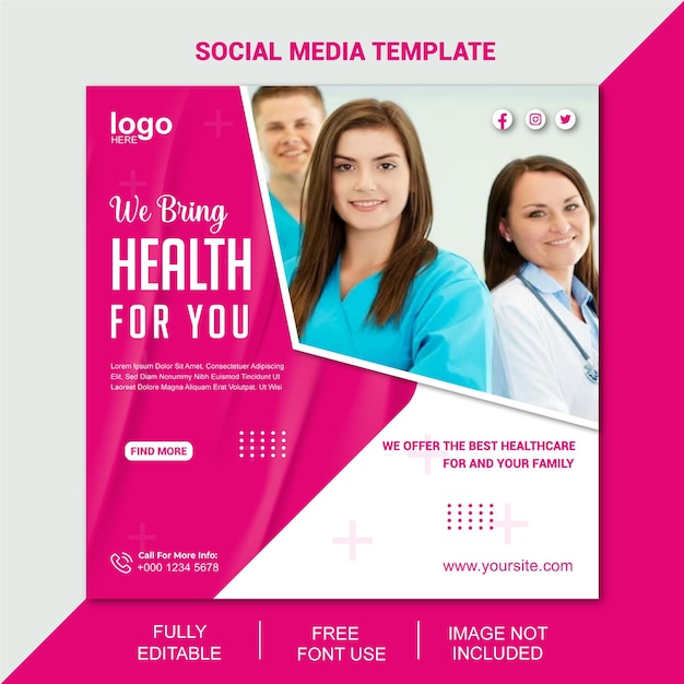 heath for you social media design template