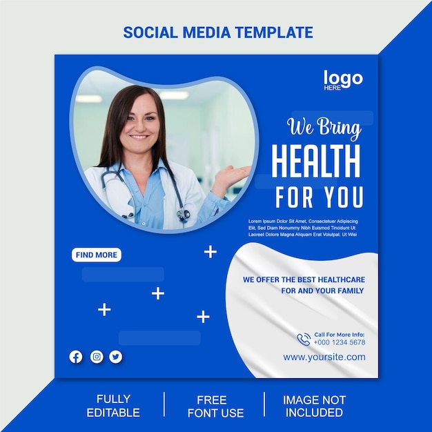 heath for you social media design template