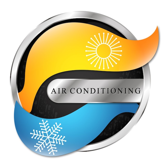 Heating and cooling arrows symbol for air conditioner