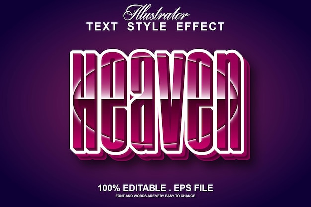 heaven text effect editable