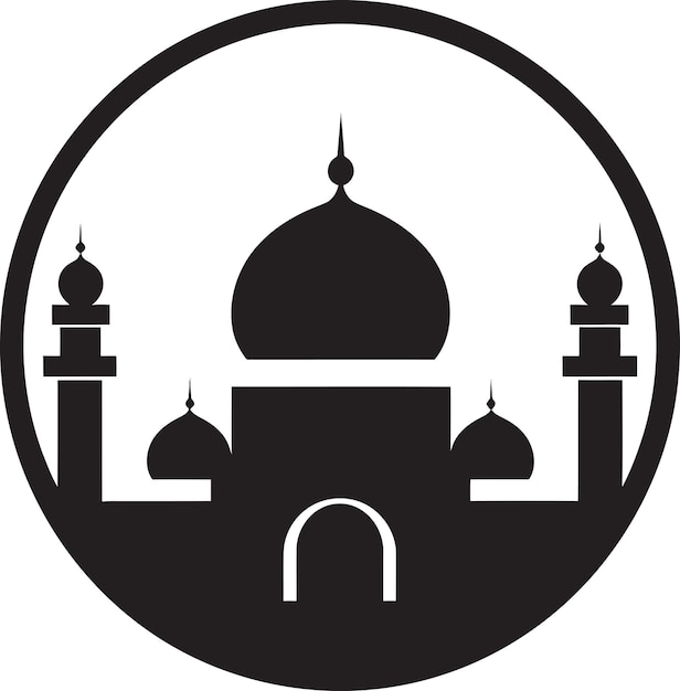 Heavenly Horizon Emblematic Mosque Icon Faithful Framework Mosque Logo Vector