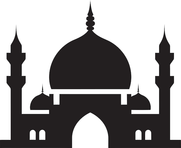 Heavenly Hues Emblematic Mosque Icon Faithful Foundations Mosque Logo Vector