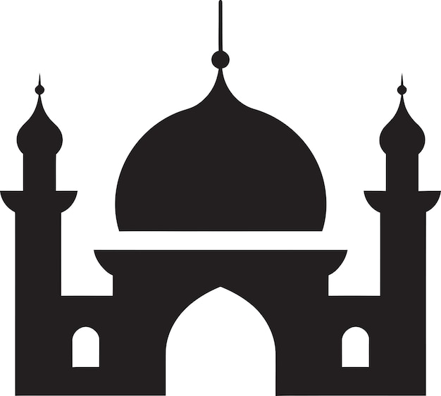 Heavenly Hues Emblematic Mosque Icon Faithful Foundations Mosque Logo Vector