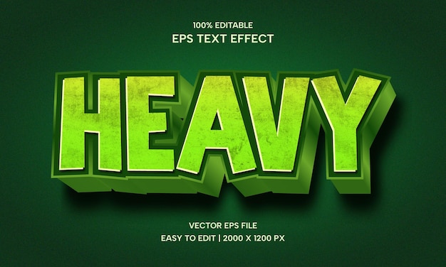 Heavy bold editable green or lime color text effect