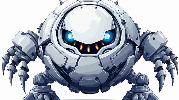 Heavy Metal Mech Ball Saying Hey You on White Background