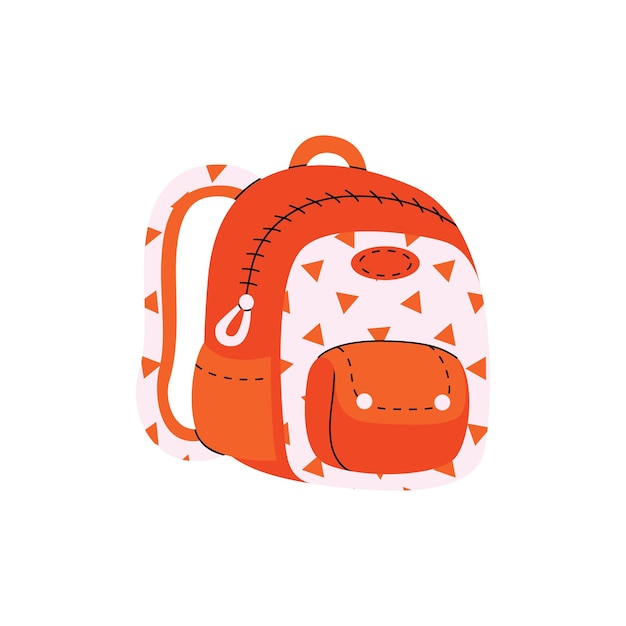 Heavy schoolbag of school stationery, books and supplies in pockets of backpack. Overfilled knapsack